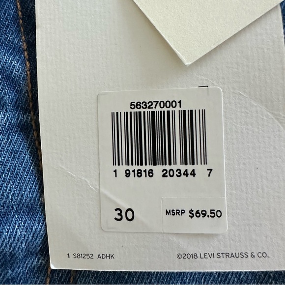 Levi's 501 High Rise Button Fly 100% Cotton Cut Off Drive Me Crazy Jean Short 30 - Picture 2 of 8